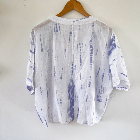 Rails Thea Tie-Waist Linen Blend Top, Size Large - Picture 3 of 6